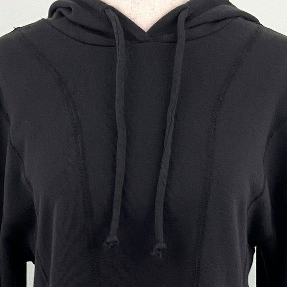 🌸SOLD🌸 NWT NUX | Organic Cotton Black Pullover Cropped Sweatshirt Hoodie Small - Picture 5 of 9